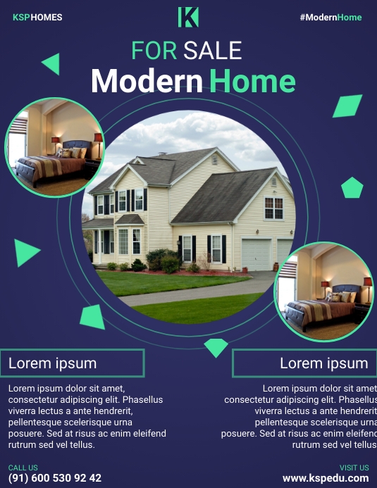 Modern Home For Sale | Home For Sale | For Sa Ulotka (US Letter) template